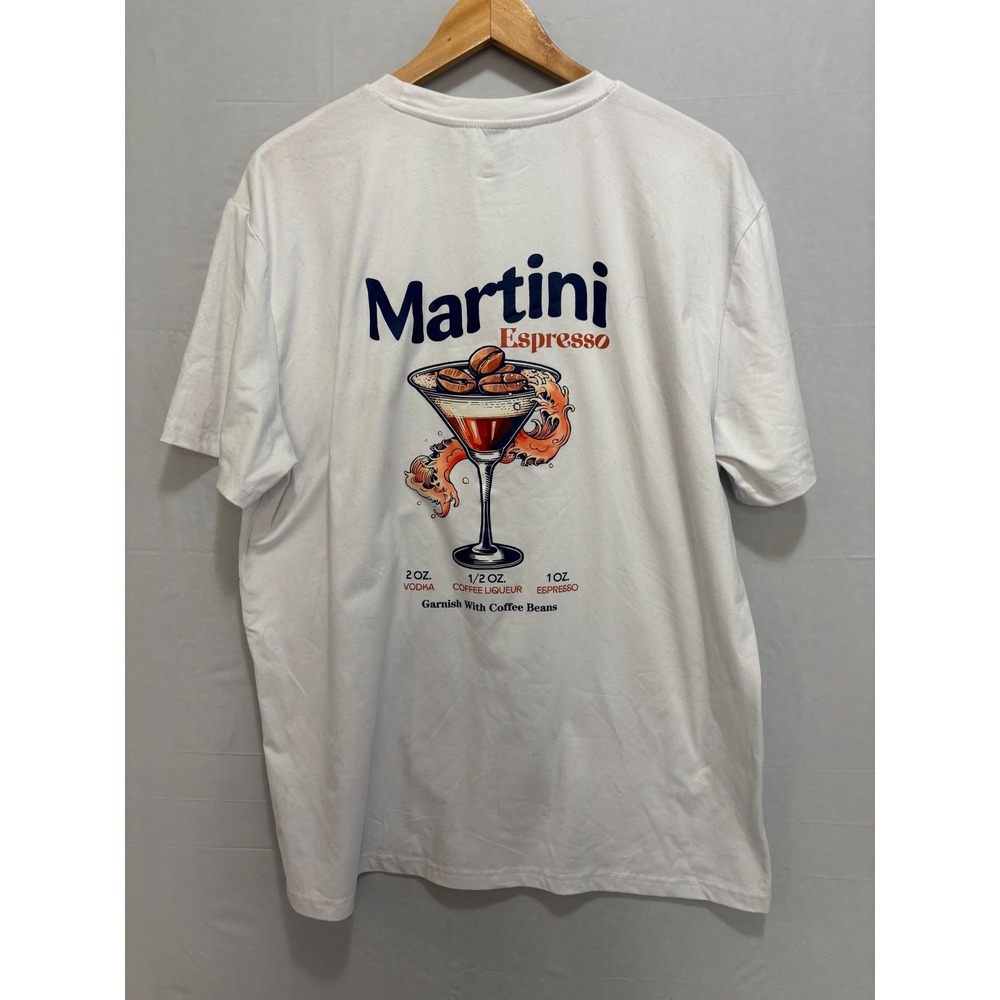 Espresso Martini Coffee Vodka Cocktail T-Shirt Mens White Graphic XL Manfinity